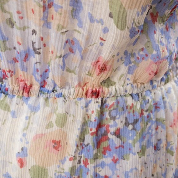 Vintage 90s Joie L Easter Dress Silk Floral Printed Long Maxi Sundress - Picture 5 of 9